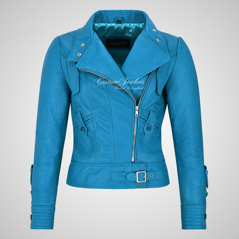 STYLESTAR Ladies Leather Biker Fashion Jacket Soft Lamb Napa Leather-LL Trendy Clothing Store