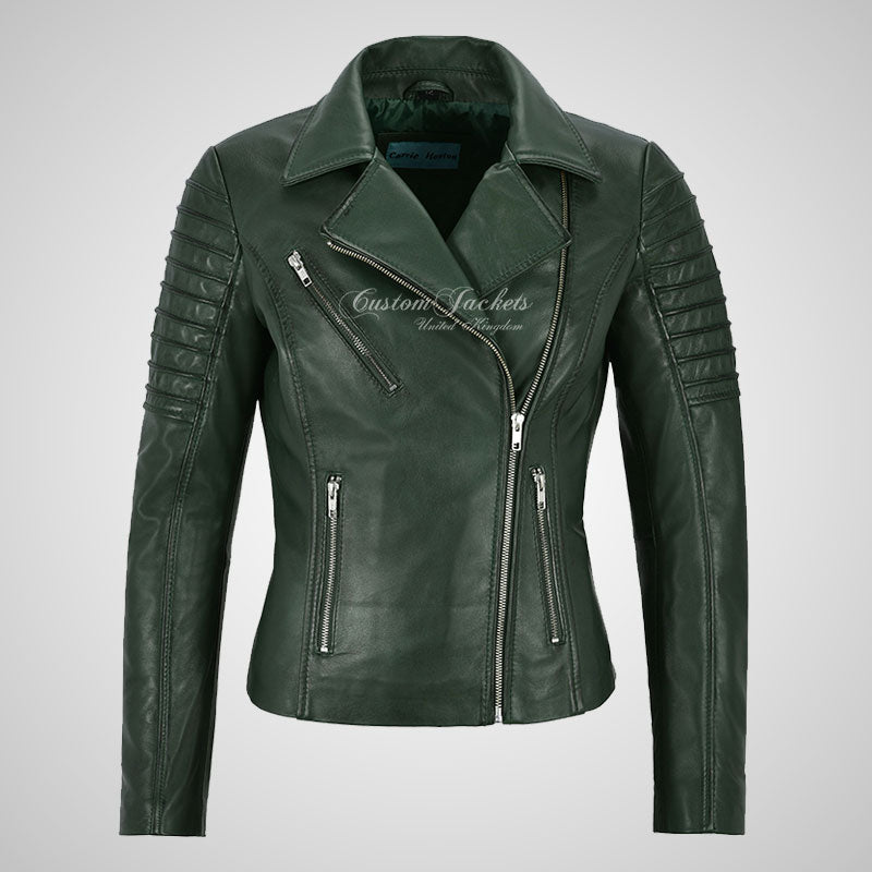 ROSETTA Ladies Biker Leather Jacket Soft Lambskin Napa Leather-LL Trendy Clothing Store
