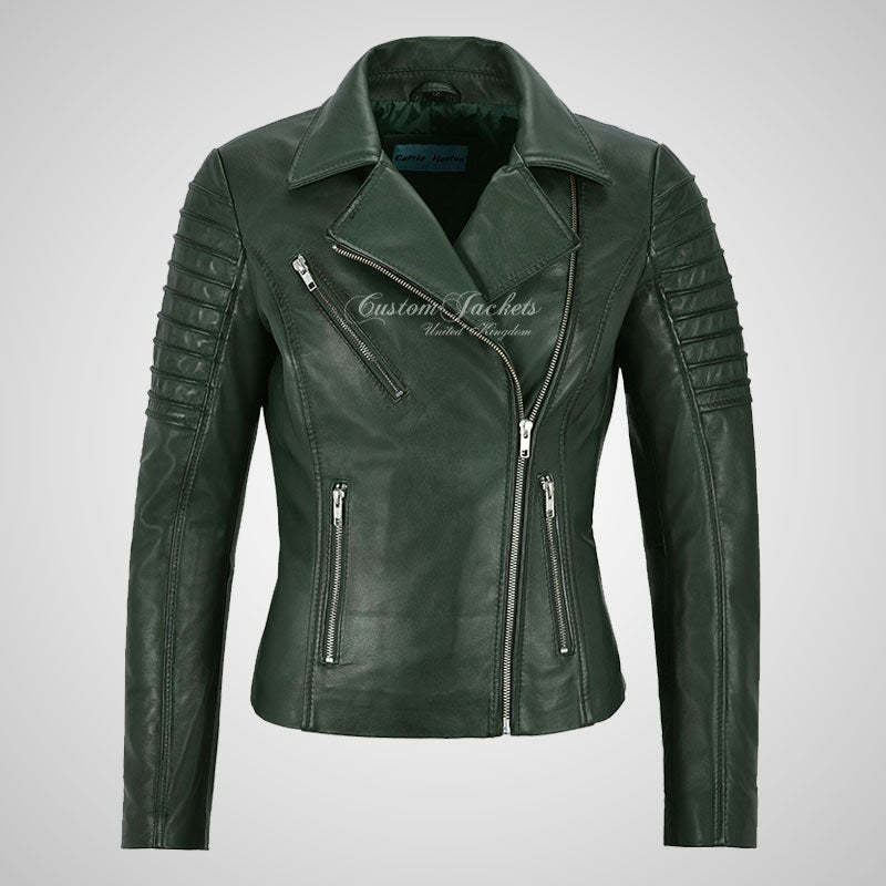 ROSETTA Ladies Biker Leather Jacket Soft Lambskin Napa Leather-LL Trendy Clothing Store