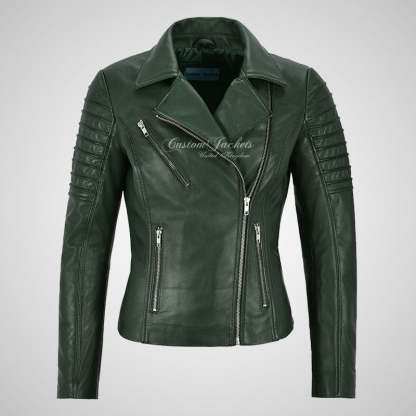 ROSETTA Ladies Biker Leather Jacket Soft Lambskin Napa Leather-LL Trendy Clothing Store