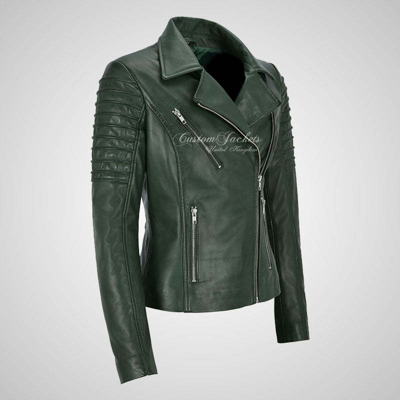 ROSETTA Ladies Biker Leather Jacket Soft Lambskin Napa Leather-LL Trendy Clothing Store