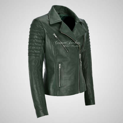 ROSETTA Ladies Biker Leather Jacket Soft Lambskin Napa Leather-LL Trendy Clothing Store