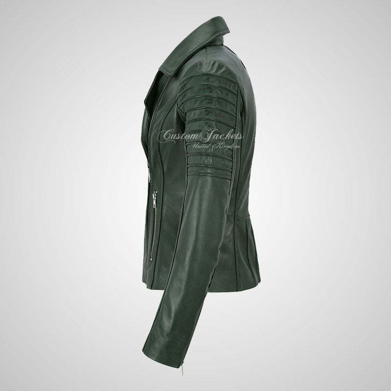 ROSETTA Ladies Biker Leather Jacket Soft Lambskin Napa Leather-LL Trendy Clothing Store