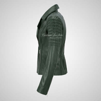 ROSETTA Ladies Biker Leather Jacket Soft Lambskin Napa Leather-LL Trendy Clothing Store