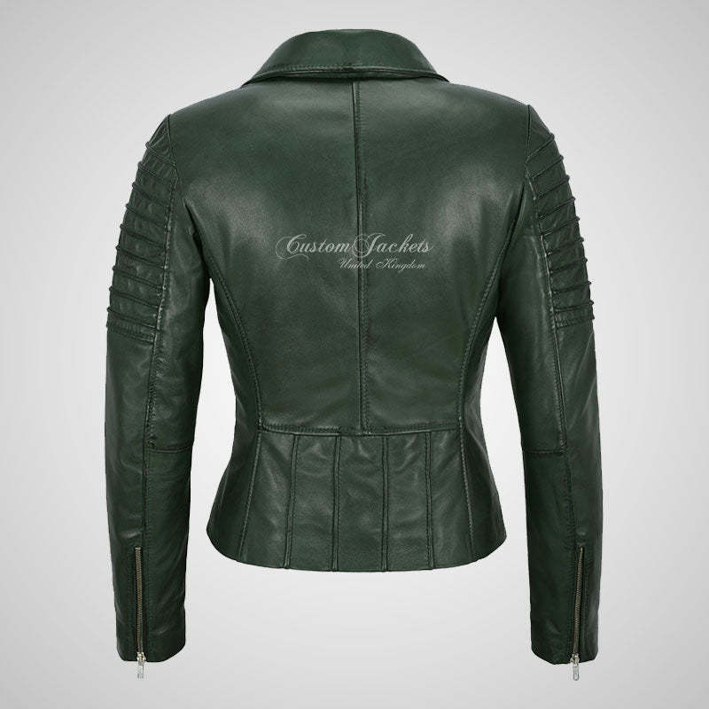 ROSETTA Ladies Biker Leather Jacket Soft Lambskin Napa Leather-LL Trendy Clothing Store