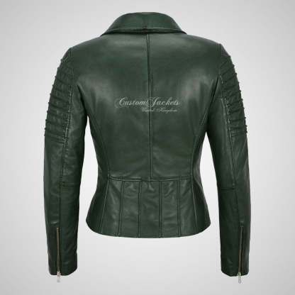 ROSETTA Ladies Biker Leather Jacket Soft Lambskin Napa Leather-LL Trendy Clothing Store