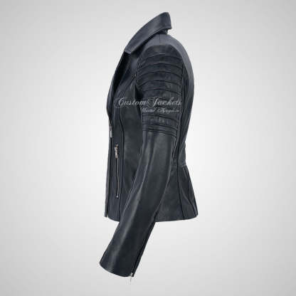 ROSETTA Ladies Biker Leather Jacket Soft Lambskin Napa Leather-LL Trendy Clothing Store