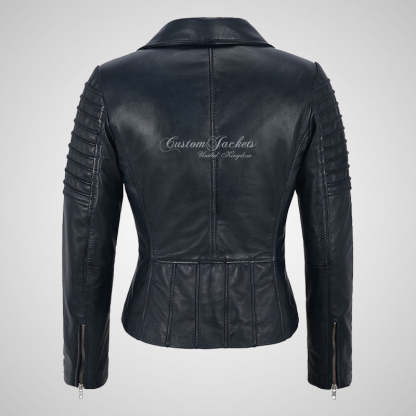 ROSETTA Ladies Biker Leather Jacket Soft Lambskin Napa Leather-LL Trendy Clothing Store