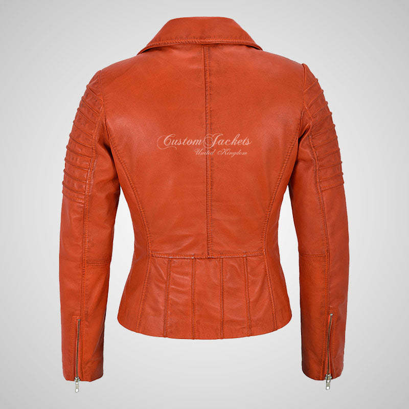 ROSETTA Ladies Biker Leather Jacket Soft Lambskin Napa Leather-LL Trendy Clothing Store