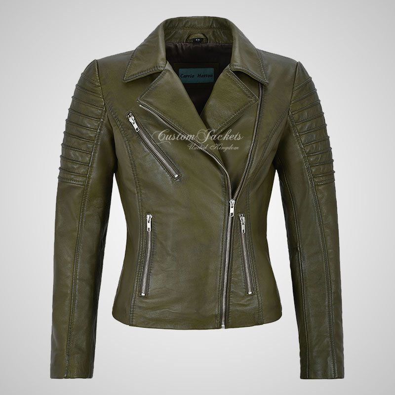 ROSETTA Ladies Biker Leather Jacket Soft Lambskin Napa Leather-LL Trendy Clothing Store