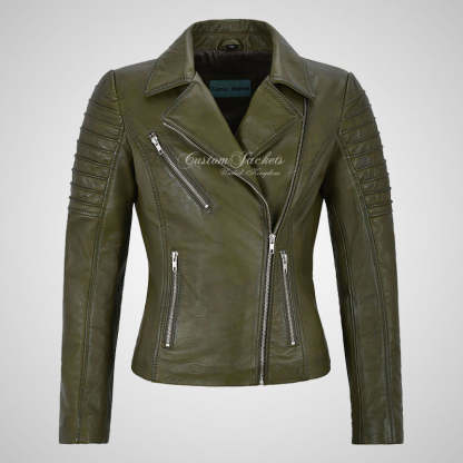 ROSETTA Ladies Biker Leather Jacket Soft Lambskin Napa Leather-LL Trendy Clothing Store