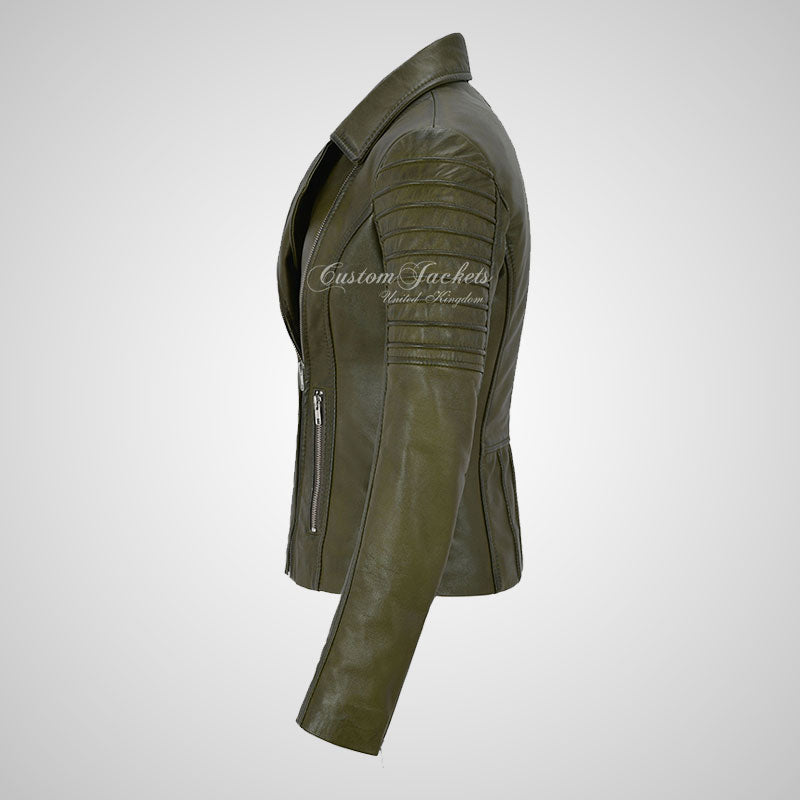 ROSETTA Ladies Biker Leather Jacket Soft Lambskin Napa Leather-LL Trendy Clothing Store