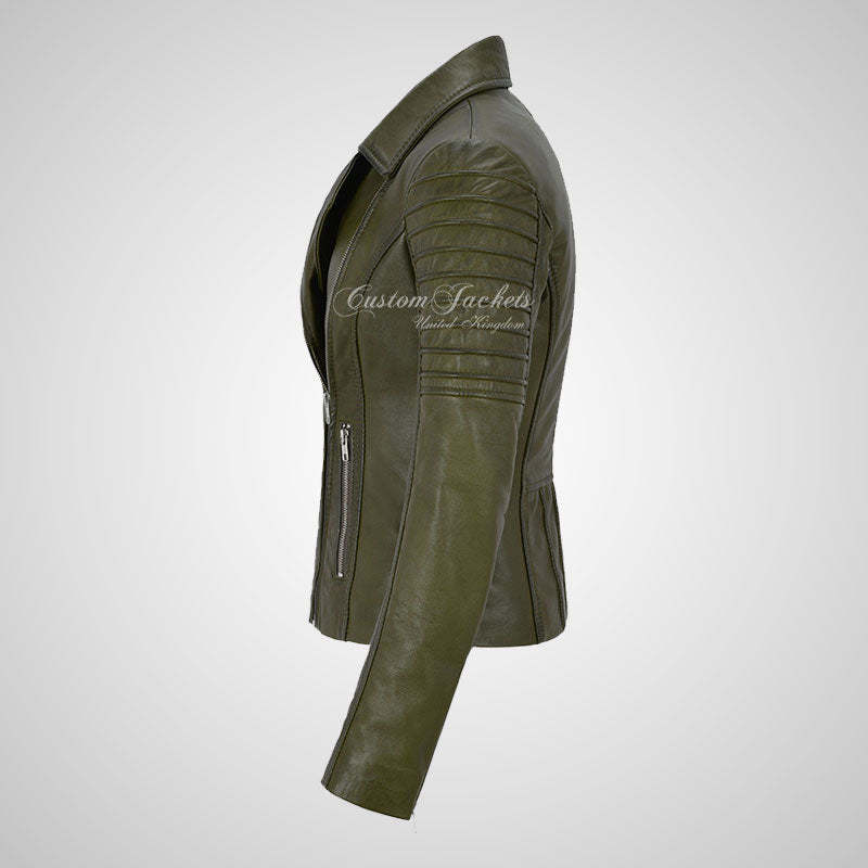 ROSETTA Ladies Biker Leather Jacket Soft Lambskin Napa Leather-LL Trendy Clothing Store