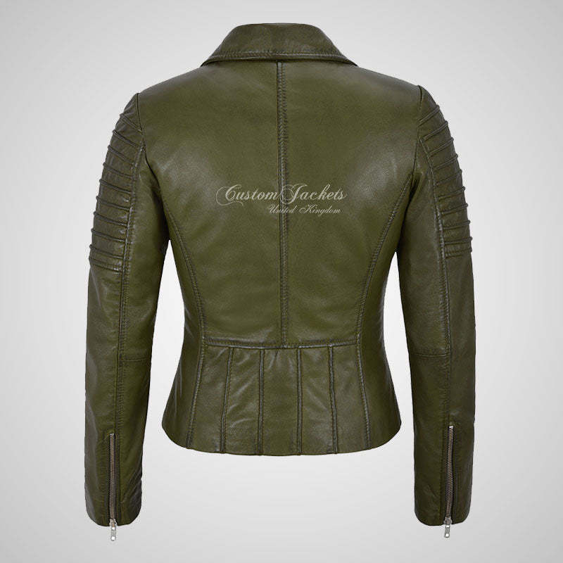 ROSETTA Ladies Biker Leather Jacket Soft Lambskin Napa Leather-LL Trendy Clothing Store