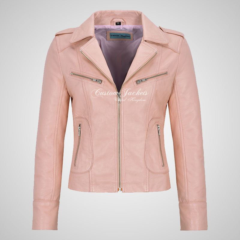 BLAZE Leather Biker Leather Jacket For Women Soft Lambskin Leather-LL Trendy Clothing Store