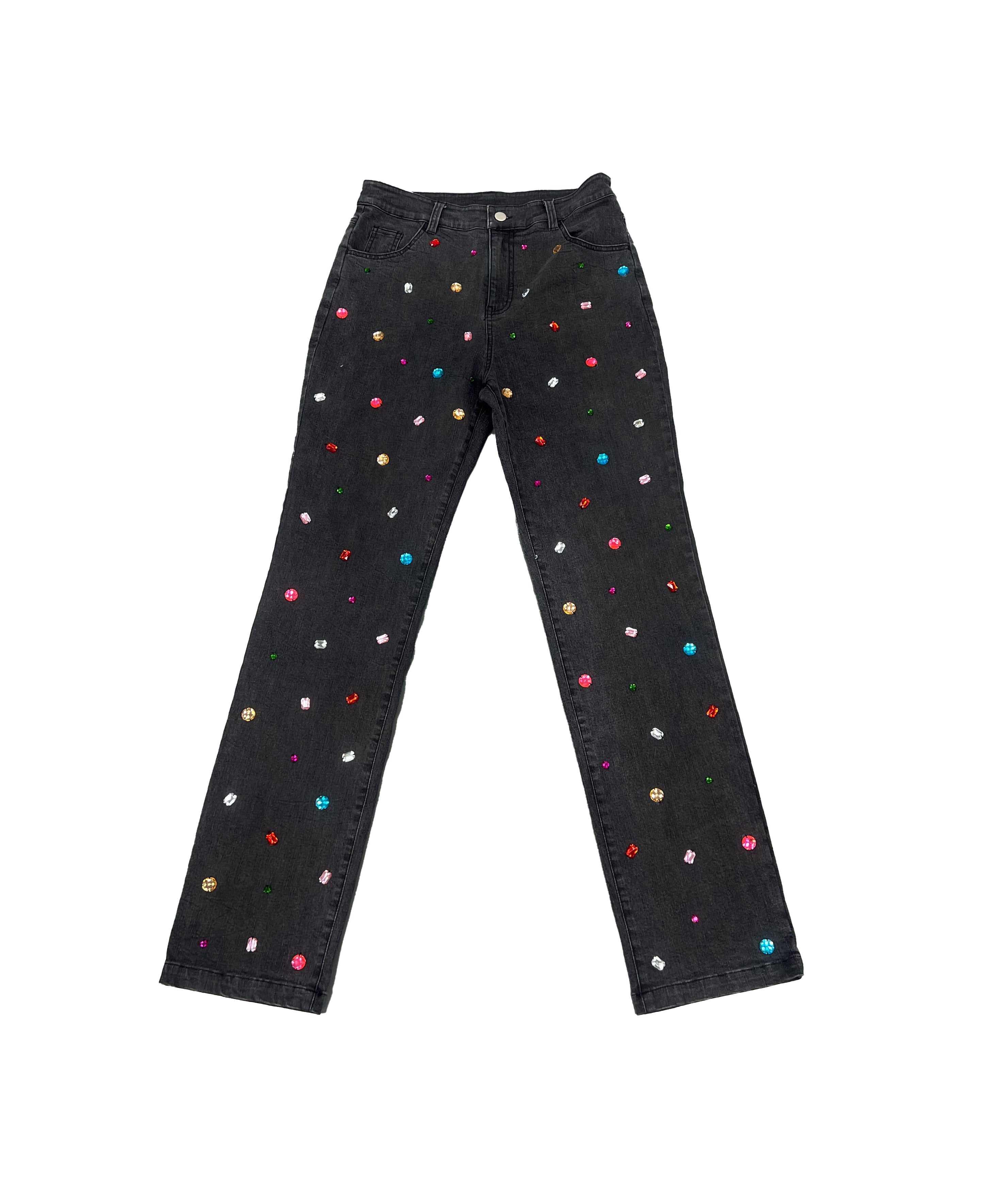 Rhinestone Black Party Jeans  (PREORDER)-LL Trendy Clothing Store