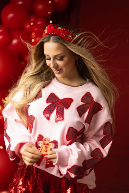 Merry Little Bow Pullover (PREORDER)-LL Trendy Clothing Store