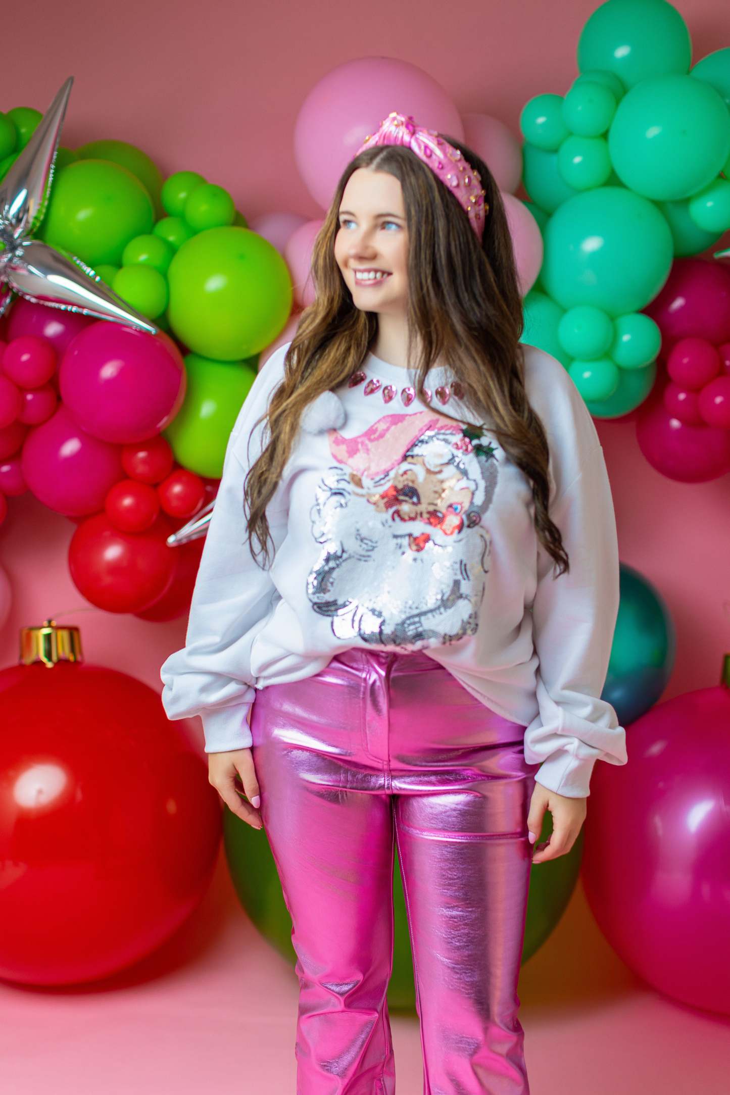 Glam PINK Santa Pullover (PREORDER)-LL Trendy Clothing Store