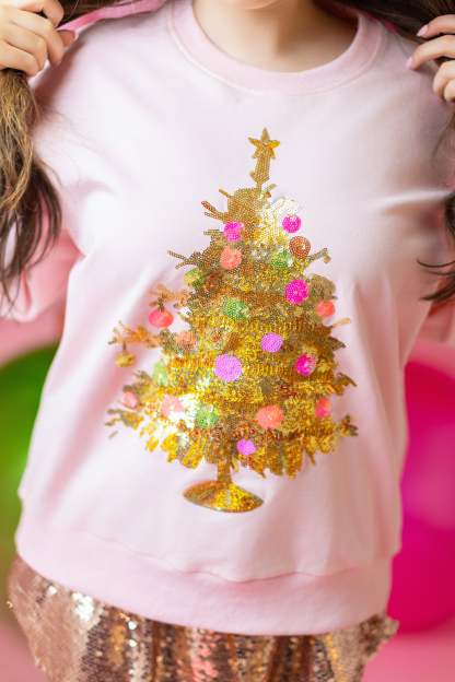 Golden Noel Pink Pullover  (PREORDER)-LL Trendy Clothing Store