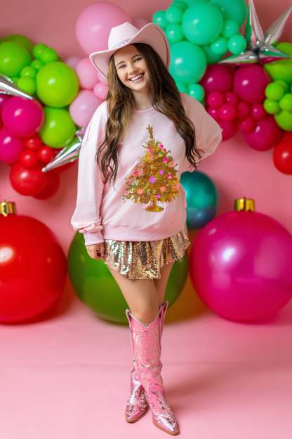 Golden Noel Pink Pullover  (PREORDER)-LL Trendy Clothing Store