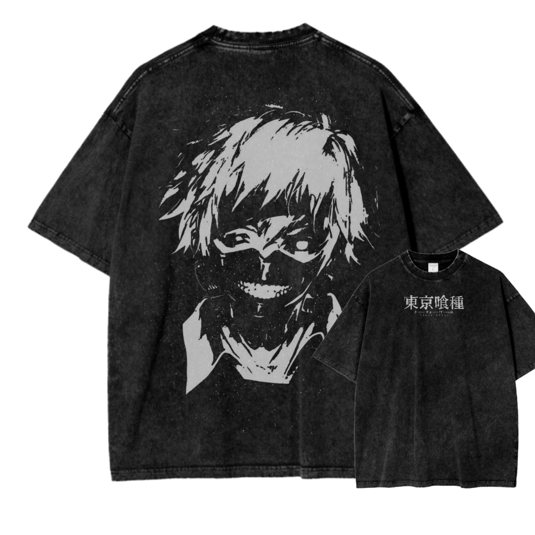 TOKYO GHOUL IV ACID WASH TEE-Uraldept Trendy Clothing Store