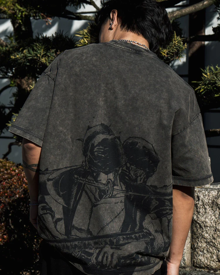 ZORO ACID WASH TEE-Uraldept Trendy Clothing Store