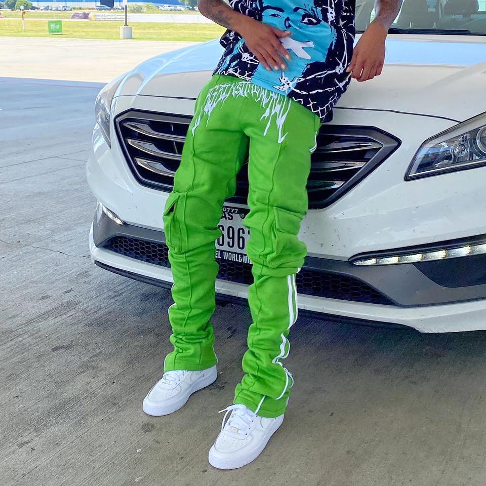 Personalized Street Style Print Zippered Cargo Pants-Uraldept Trendy Clothing Store