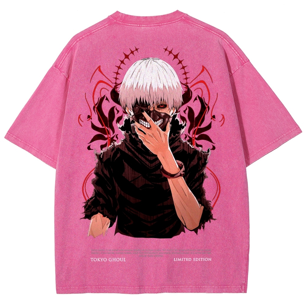 Tokyo Ghoul Kaneki Ken Unisex Fit Washed T-Shirt 2504007608-Uraldept Trendy Clothing Store