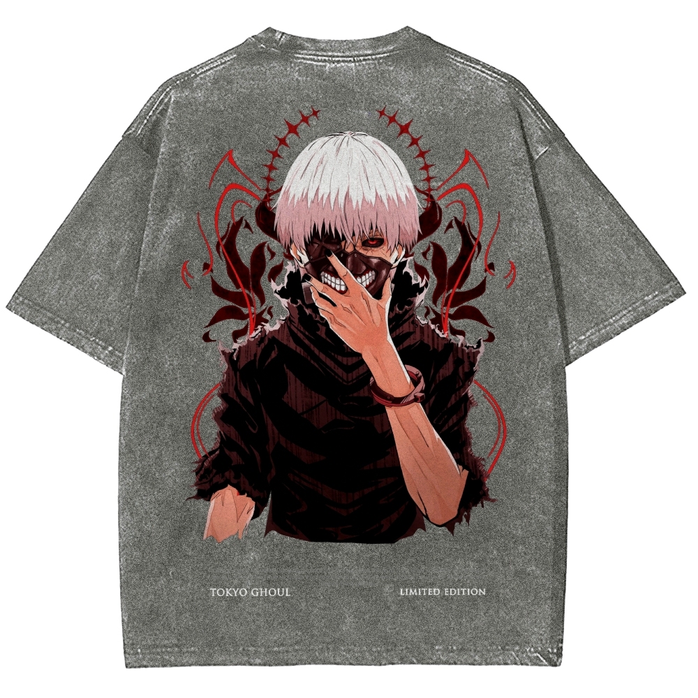 Tokyo Ghoul Kaneki Ken Unisex Fit Washed T-Shirt 2504007608-Uraldept Trendy Clothing Store