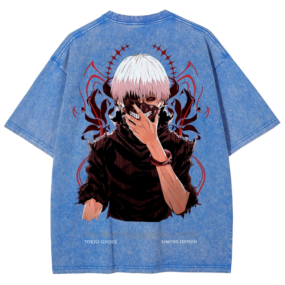 Tokyo Ghoul Kaneki Ken Unisex Fit Washed T-Shirt 2504007608-Uraldept Trendy Clothing Store