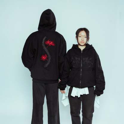 Reincarnate Black Zipup-Uraldept Trendy Clothing Store