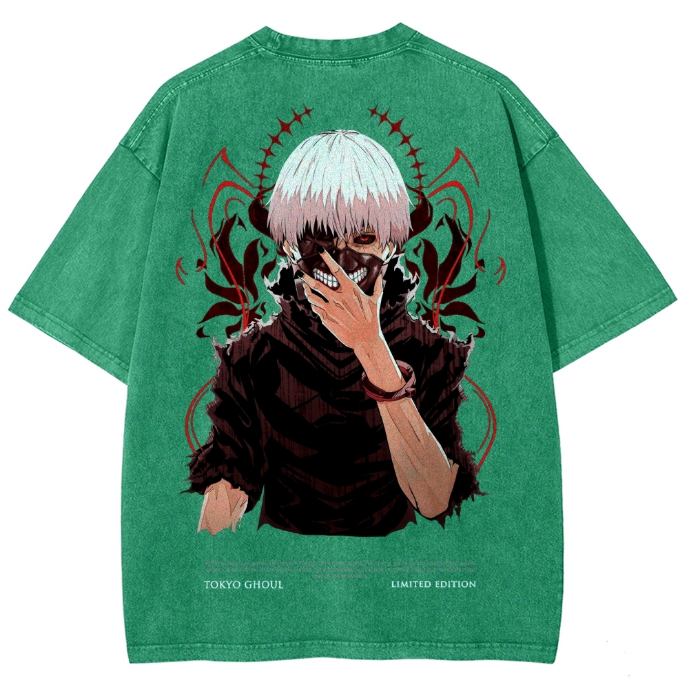 Tokyo Ghoul Kaneki Ken Unisex Fit Washed T-Shirt 2504007608-Uraldept Trendy Clothing Store