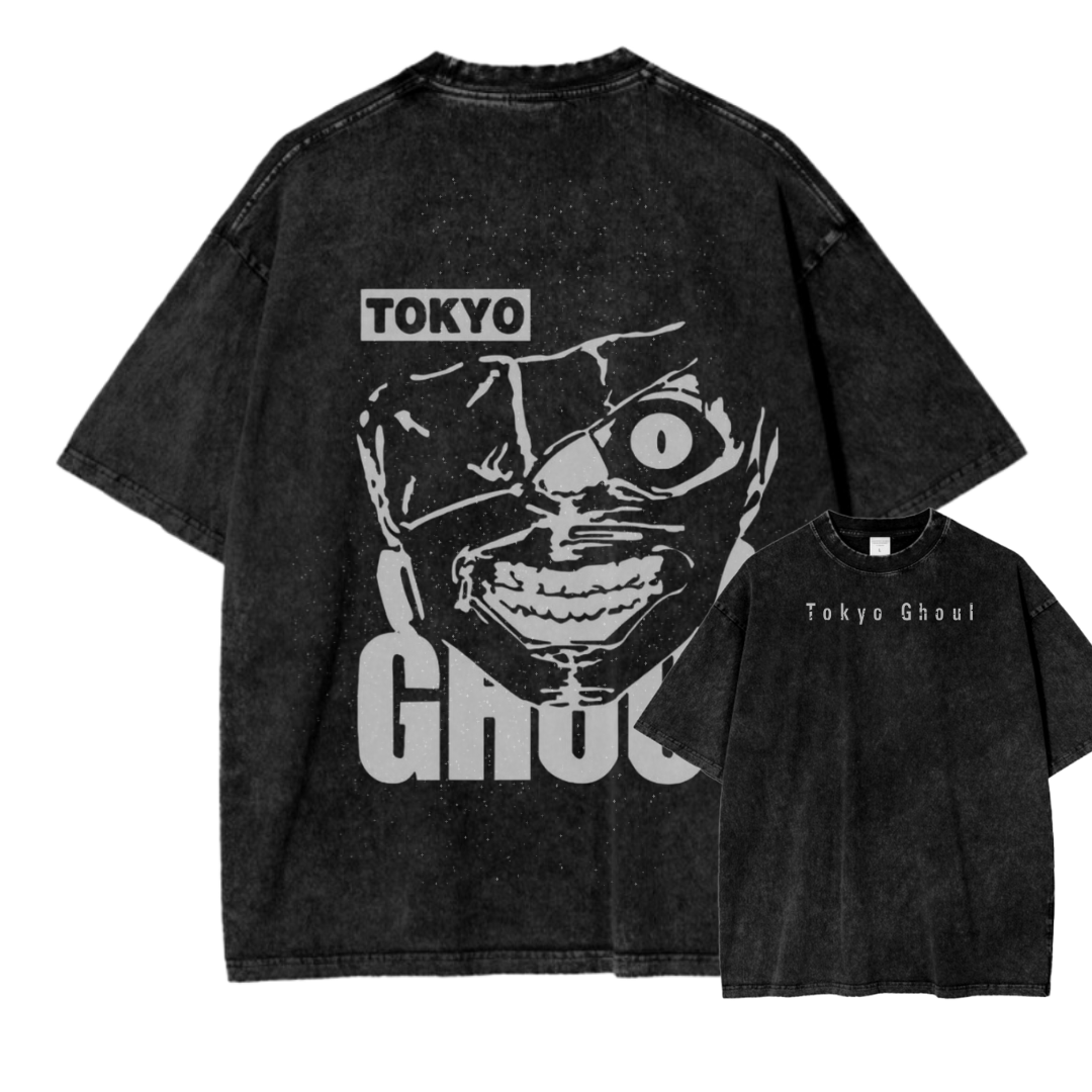 TOKYO GHOUL VI ACID WASH TEE-Uraldept Trendy Clothing Store