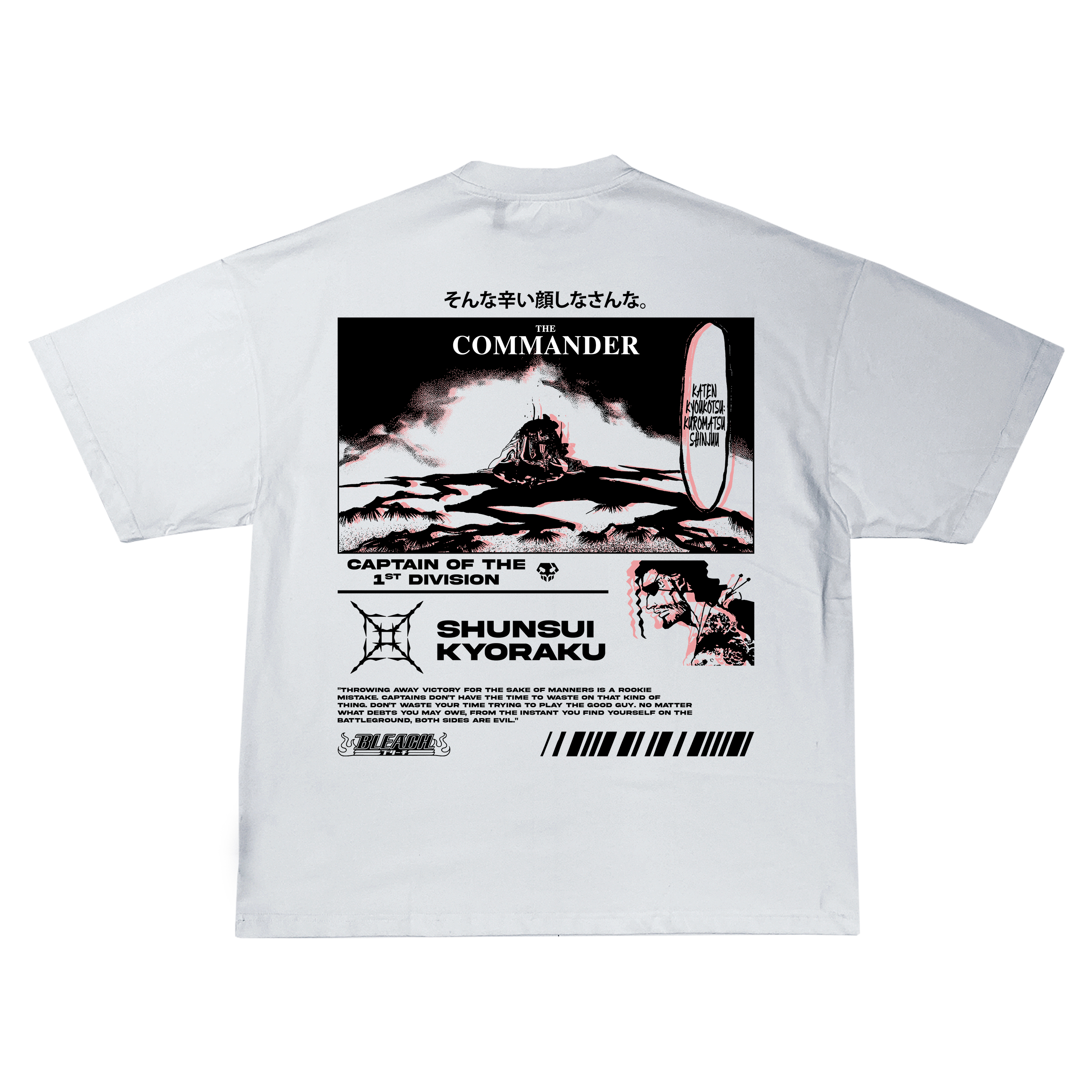 Shunsui Kyoraku Bleach | White T-Shirt TYBW-Uraldept Trendy Clothing Store
