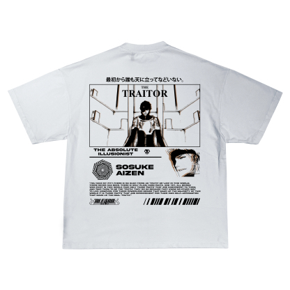 Sosuke Aizen Bleach | White T-Shirt TYBW-Uraldept Trendy Clothing Store