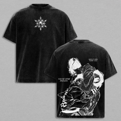 Akaza vs Koyuki vintage washed oversized tee-LL Trendy Clothing Store