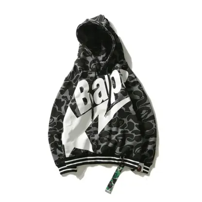 Silky Camo  Letter Hoodie-OSI
