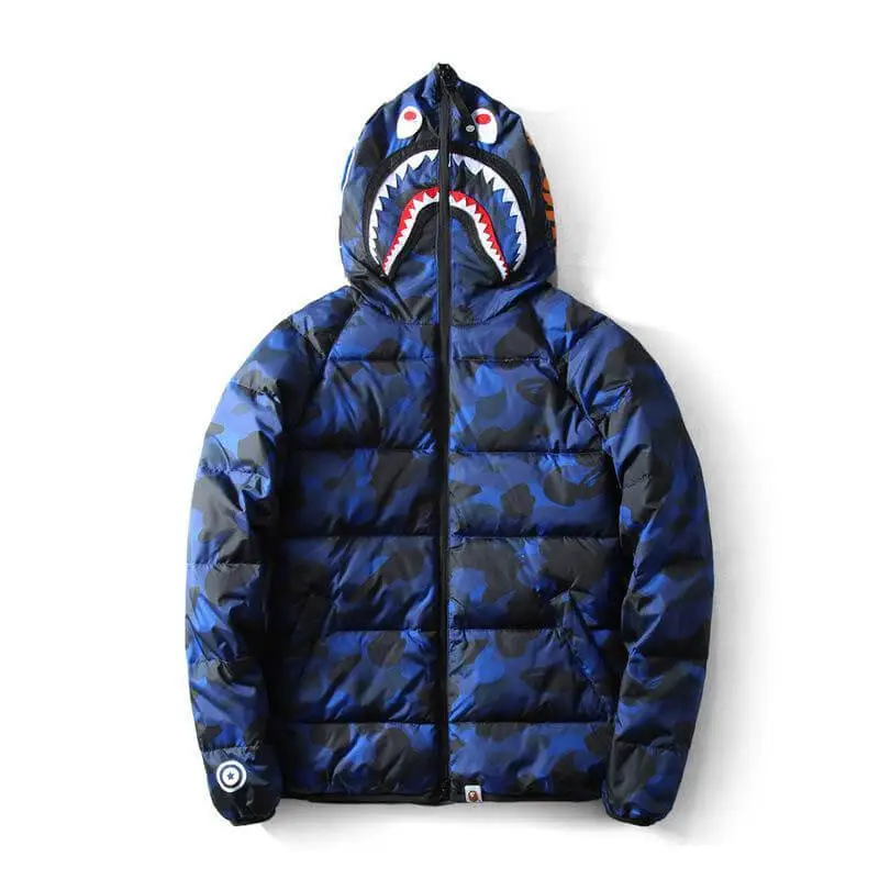 Blue Shark Hooded Windbreaker Jacket-OSI