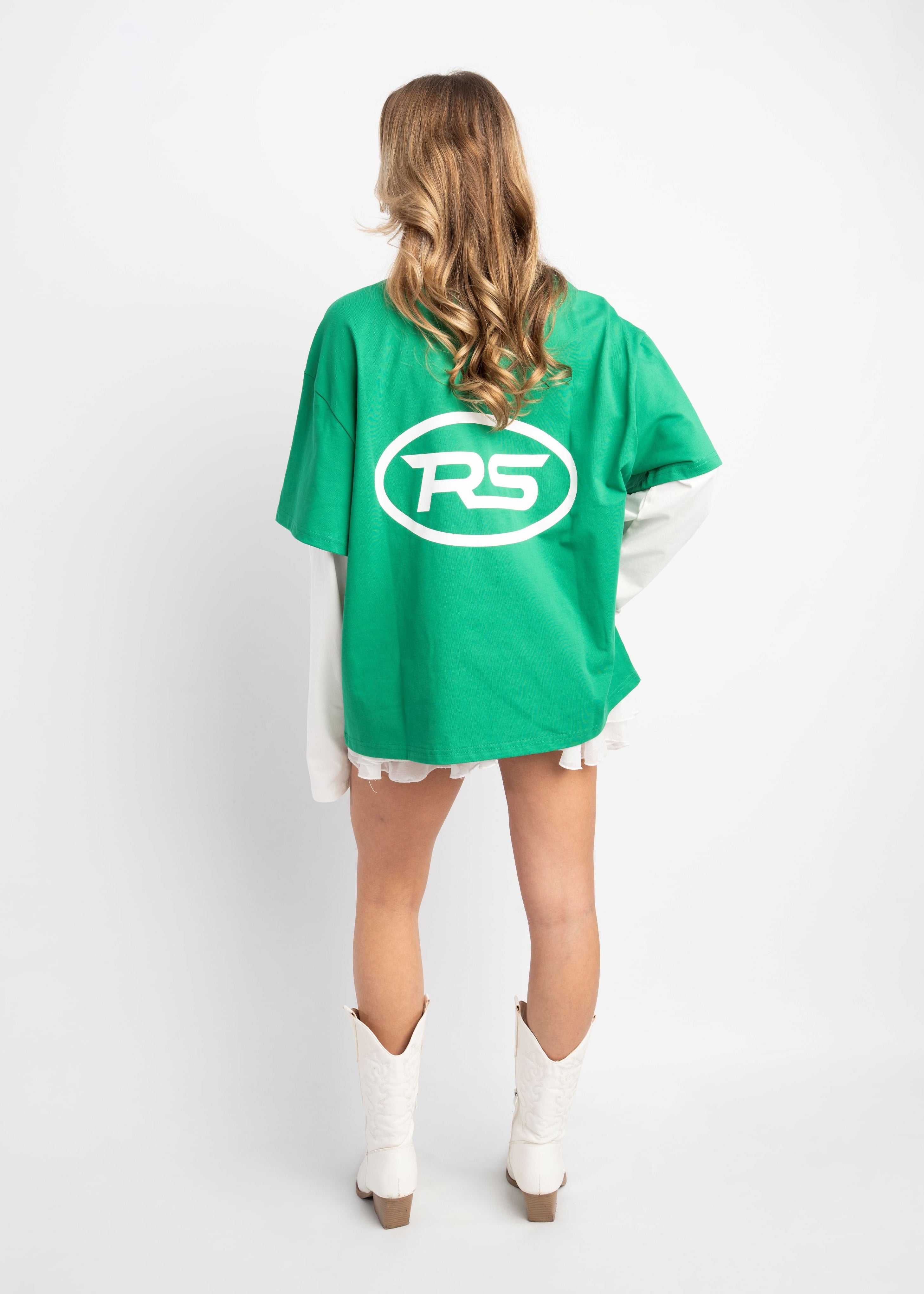 PRE-ORDER RS DOUBLE SLEEVE GREEN & WHITE