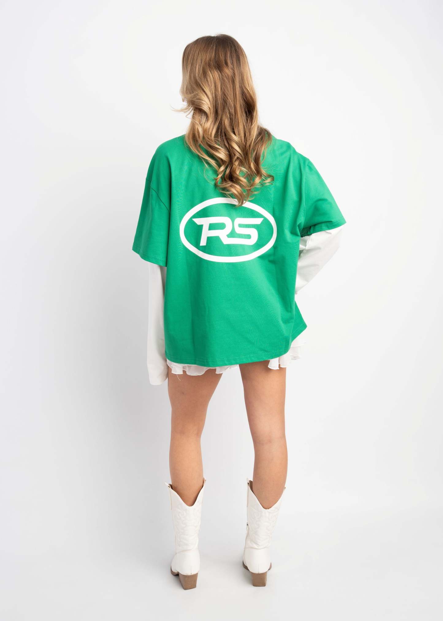 PRE-ORDER RS DOUBLE SLEEVE GREEN & WHITE