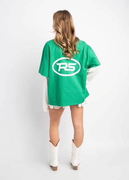 PRE-ORDER RS DOUBLE SLEEVE GREEN & WHITE