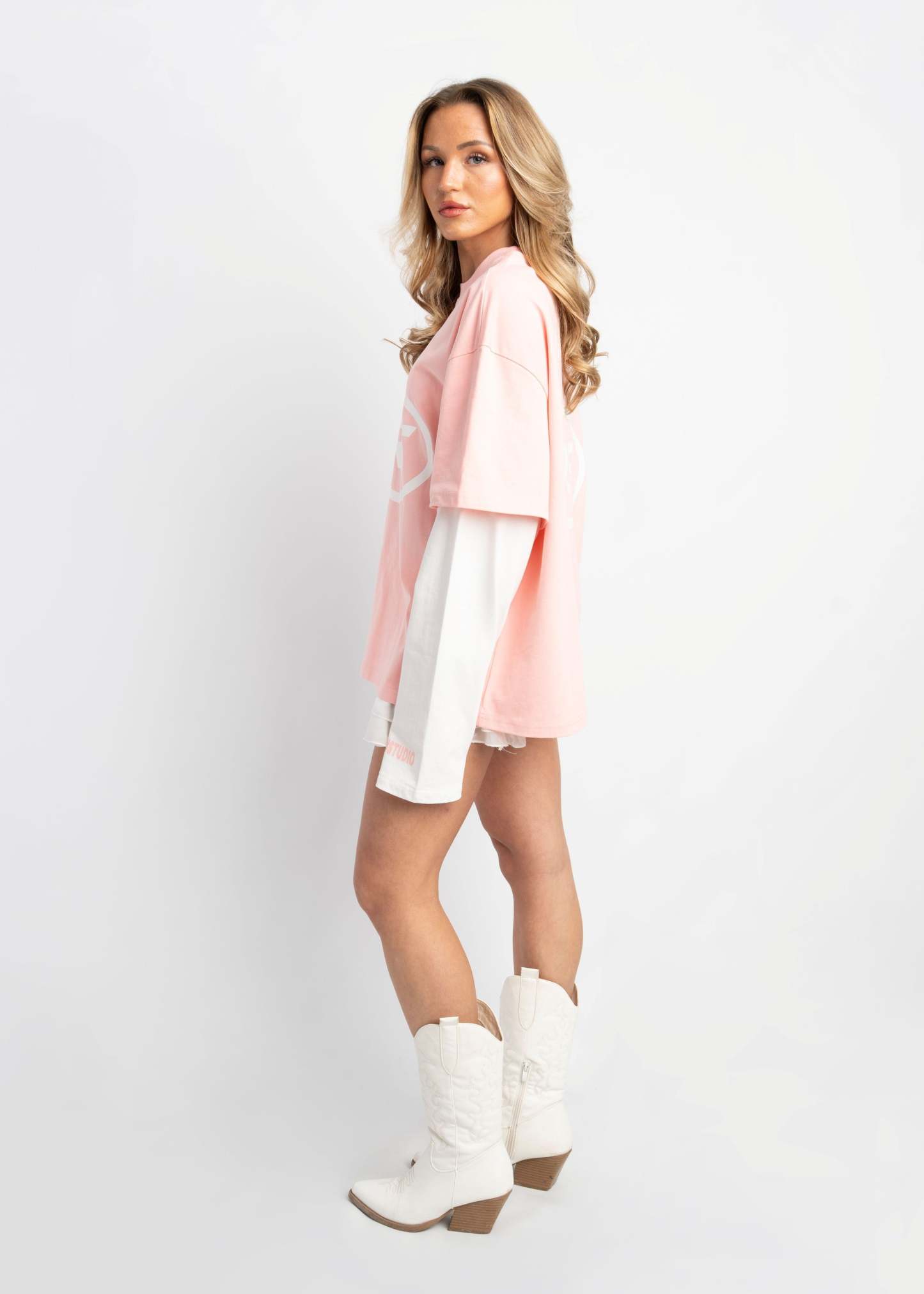 PRE-ORDER RS DOUBLE SLEEVE PINK & WHITE