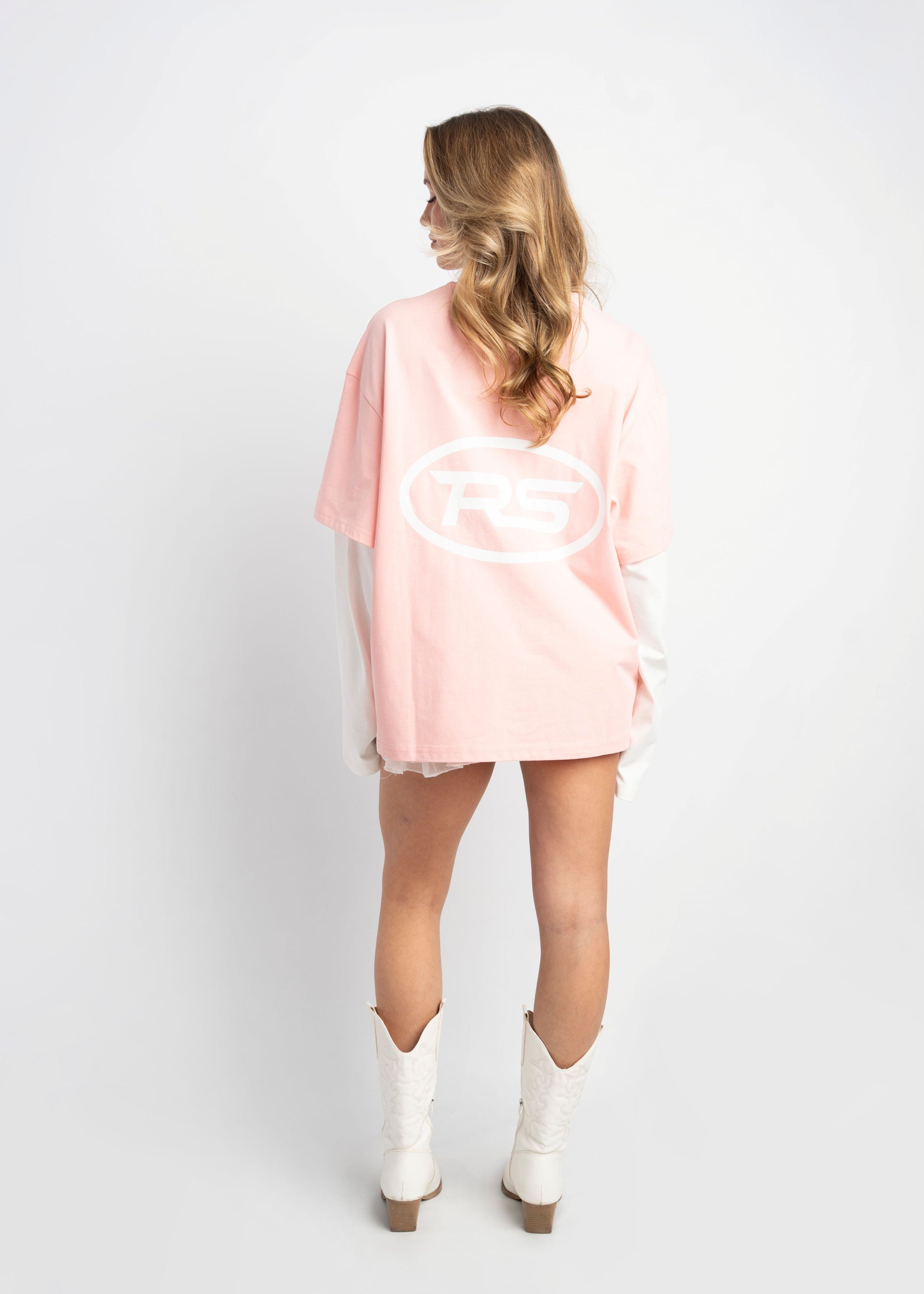 PRE-ORDER RS DOUBLE SLEEVE PINK & WHITE