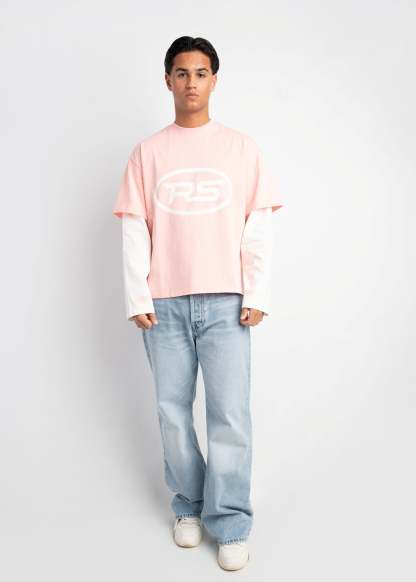 PRE-ORDER RS DOUBLE SLEEVE PINK & WHITE
