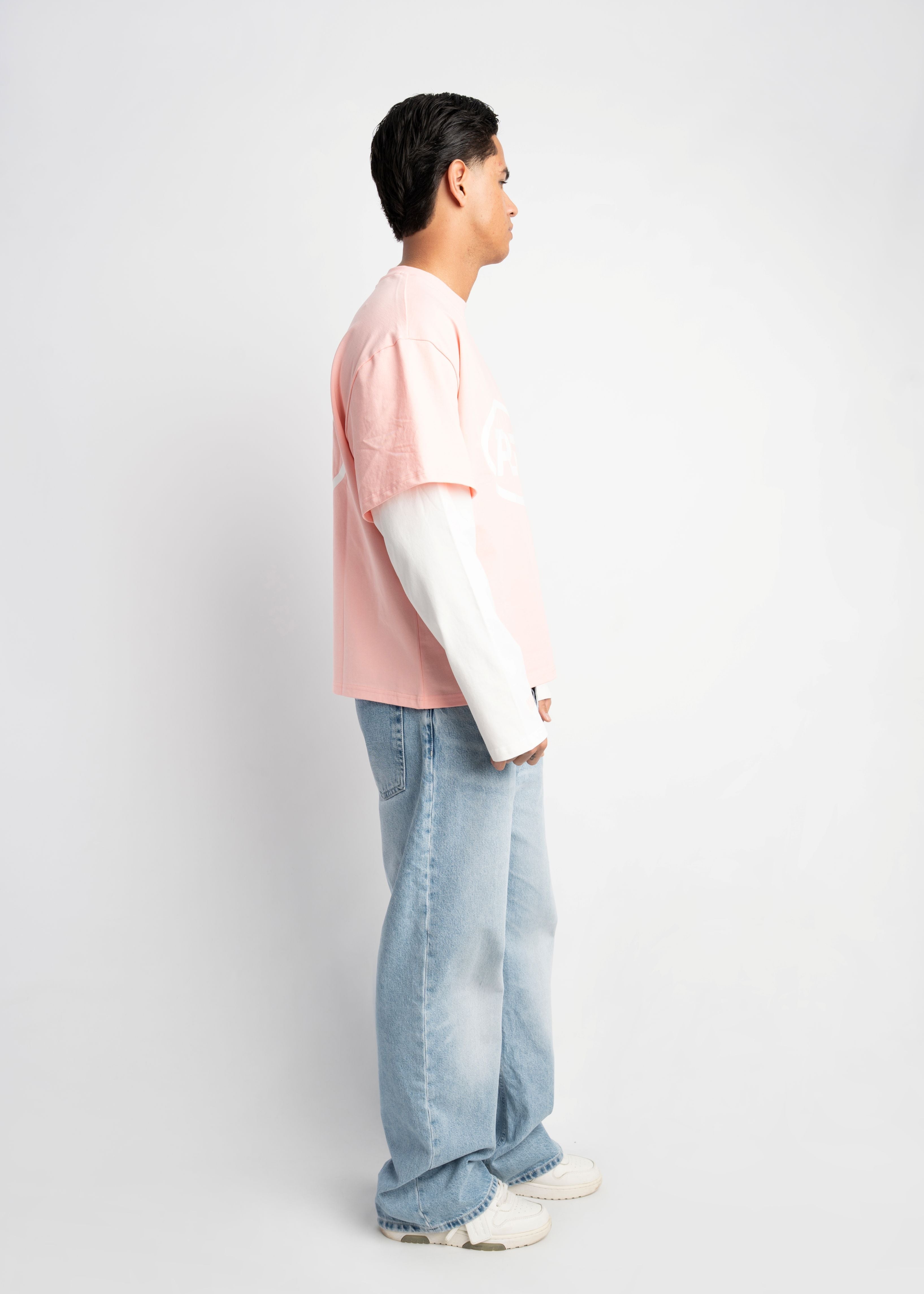 PRE-ORDER RS DOUBLE SLEEVE PINK & WHITE