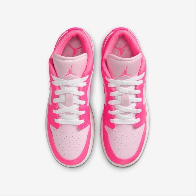 1 Low Valentine's Day Youth Women's Soft Pink Leather Casual Sneakers for Daily Wear Walking Shoes