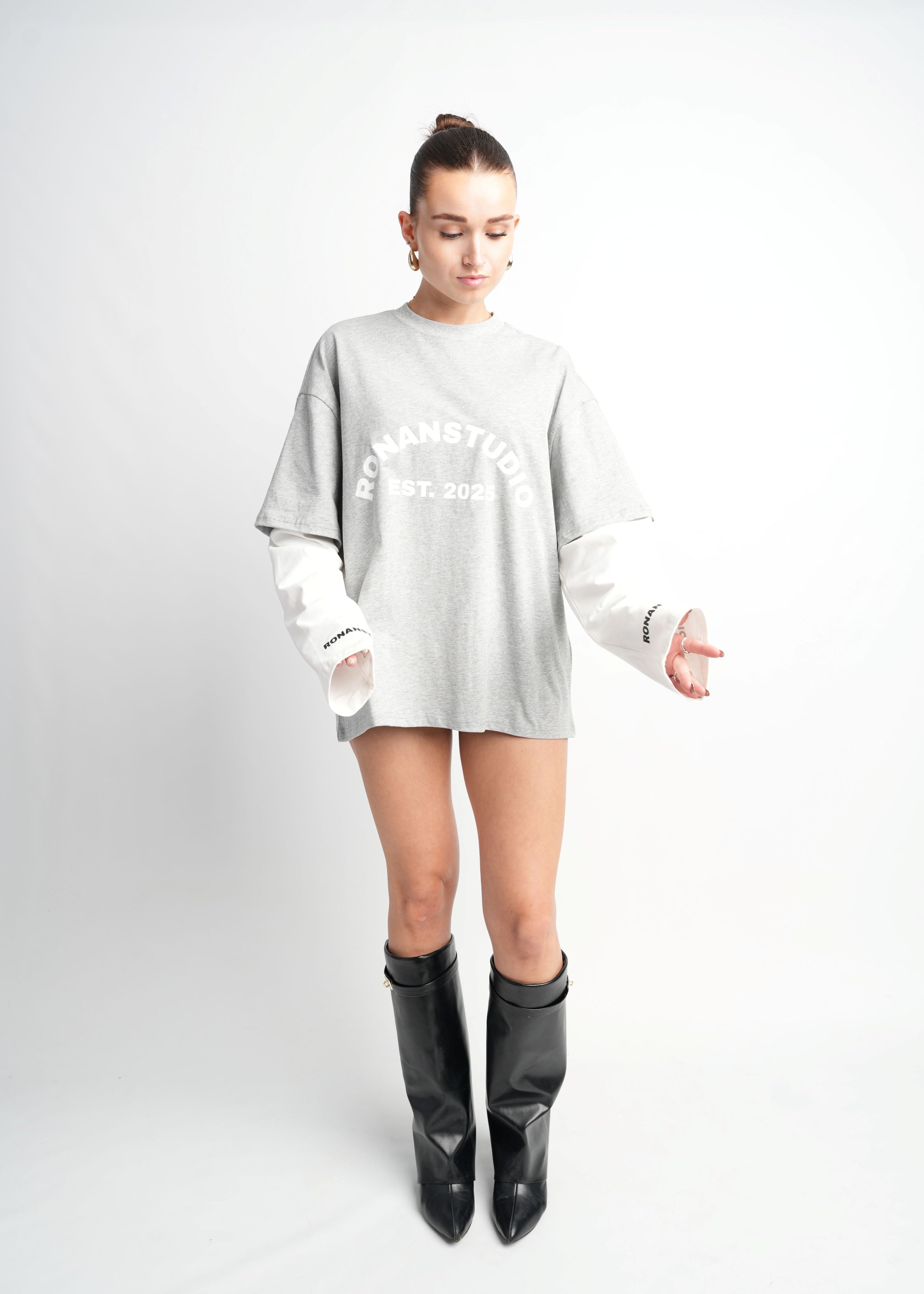 PRE-ORDER DOUBLE SLEEVE GREY & WHITE