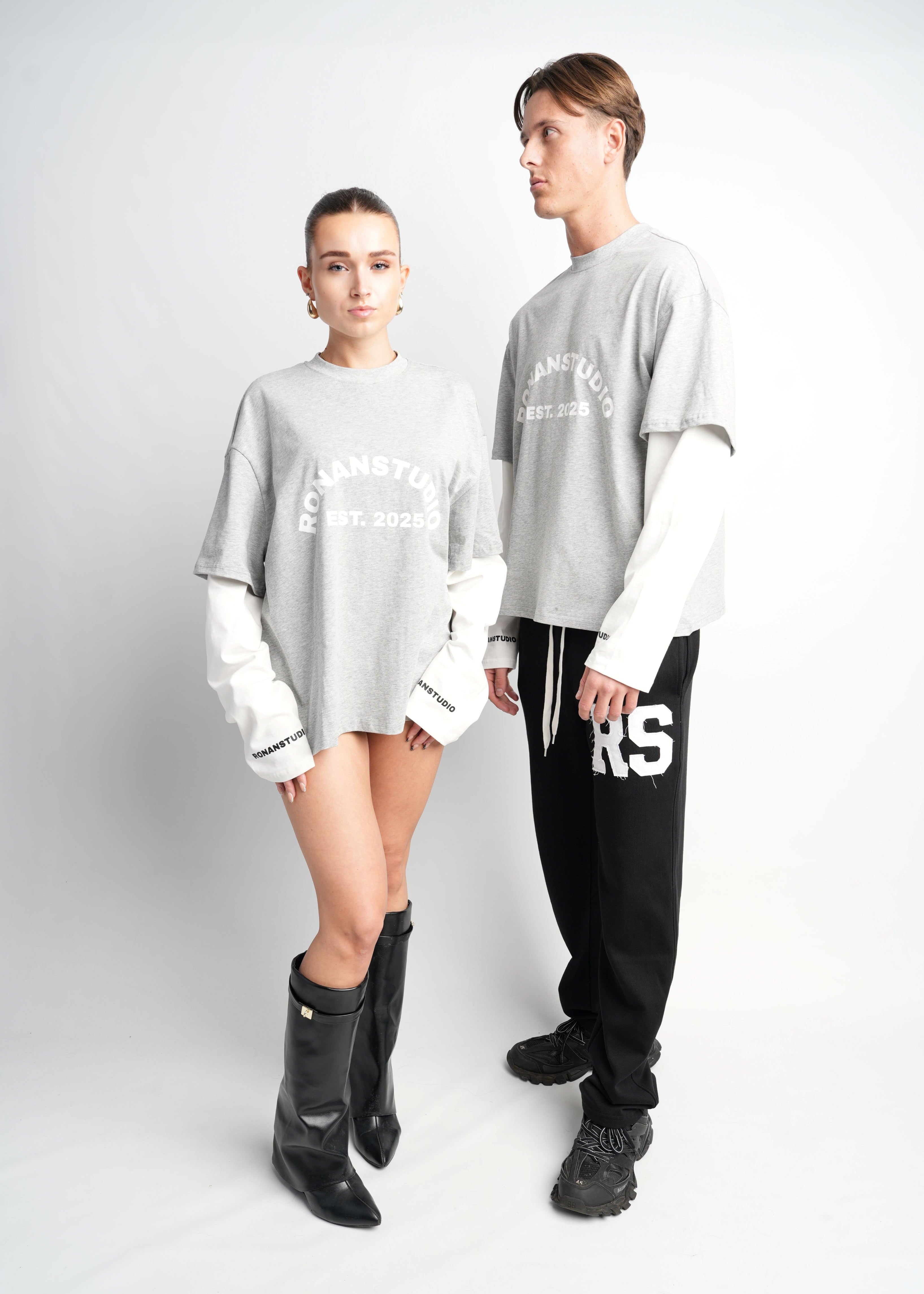 PRE-ORDER DOUBLE SLEEVE GREY & WHITE