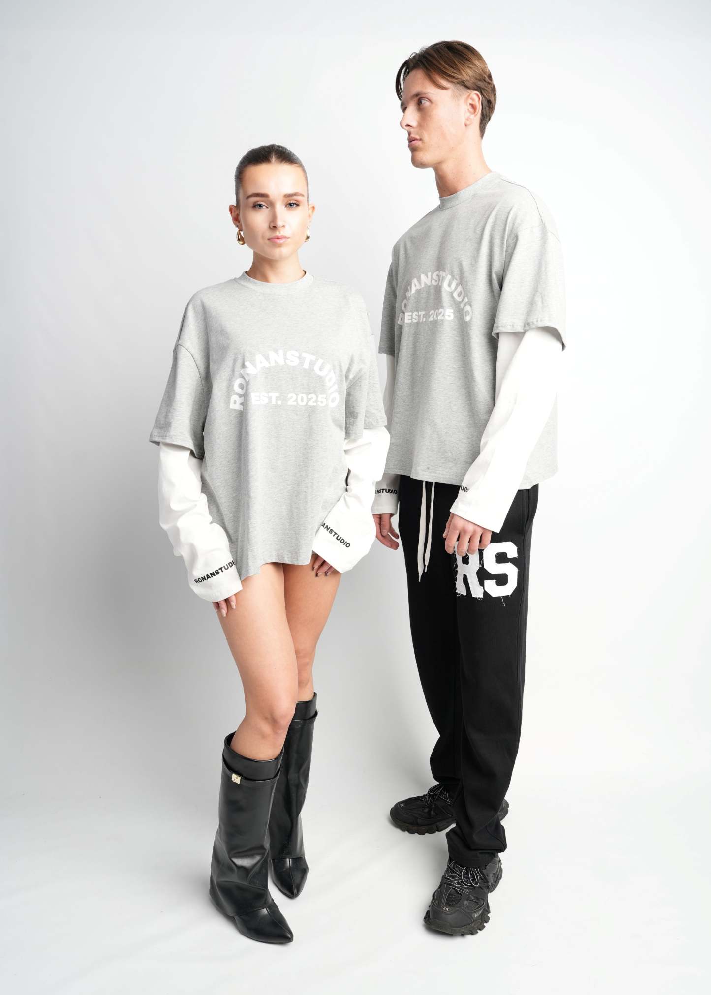 PRE-ORDER DOUBLE SLEEVE GREY & WHITE