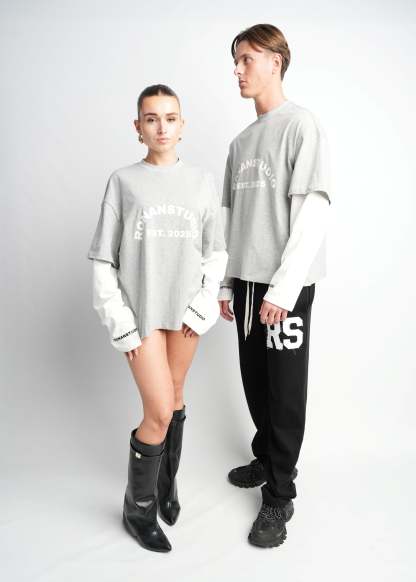 PRE-ORDER DOUBLE SLEEVE GREY & WHITE